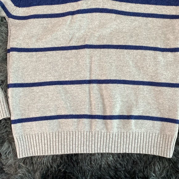 Nautica grey and navy horizontal striped turtleneck sweater - Picture 16 of 17